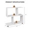 Costway 2-Tier Bookshelf S Shaped Bookcase Storage Rack Display Shelf w/Thick Foot Mats